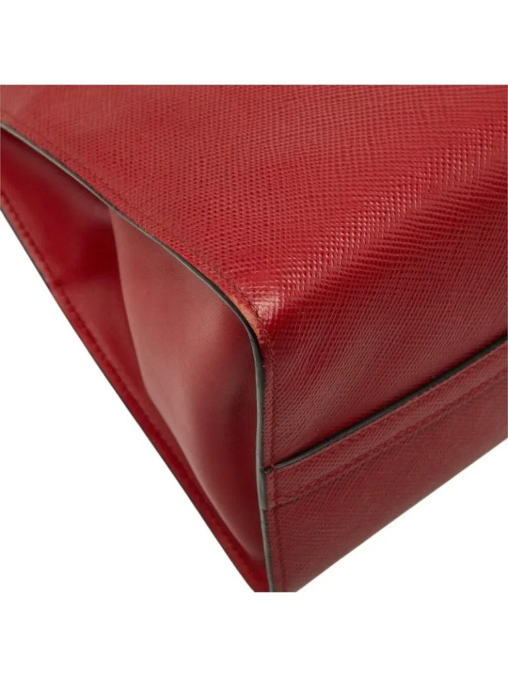 Prada Monochrome Shoulder Bag Red Leather